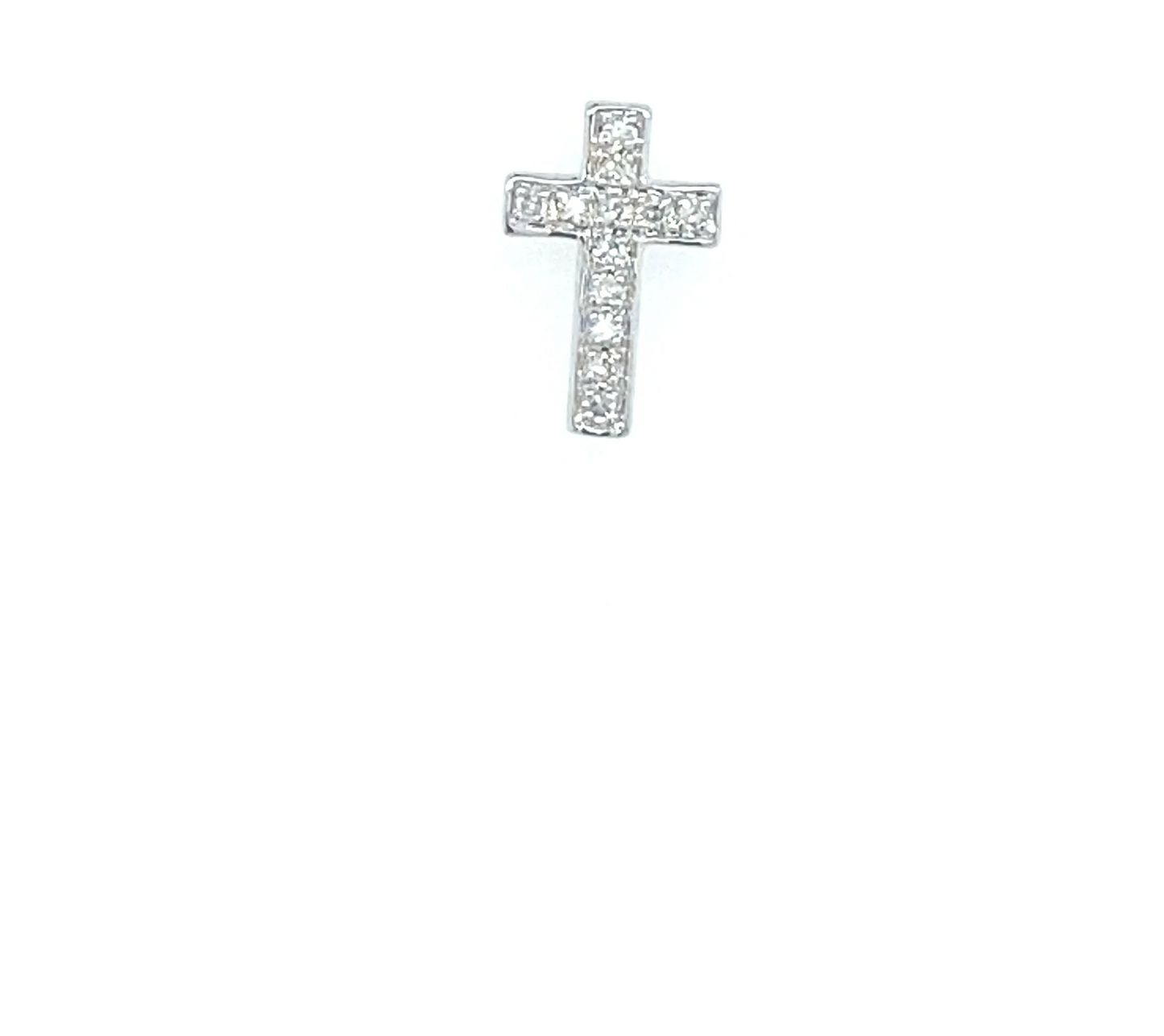 0.08Ct Diamond Cross Stud Earrings 14k WG
