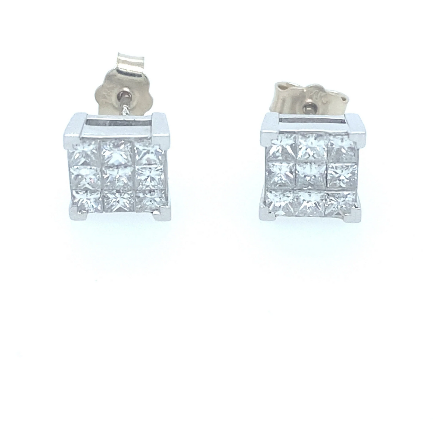 1.00Ct Diamond Stud Earrings 14k WG