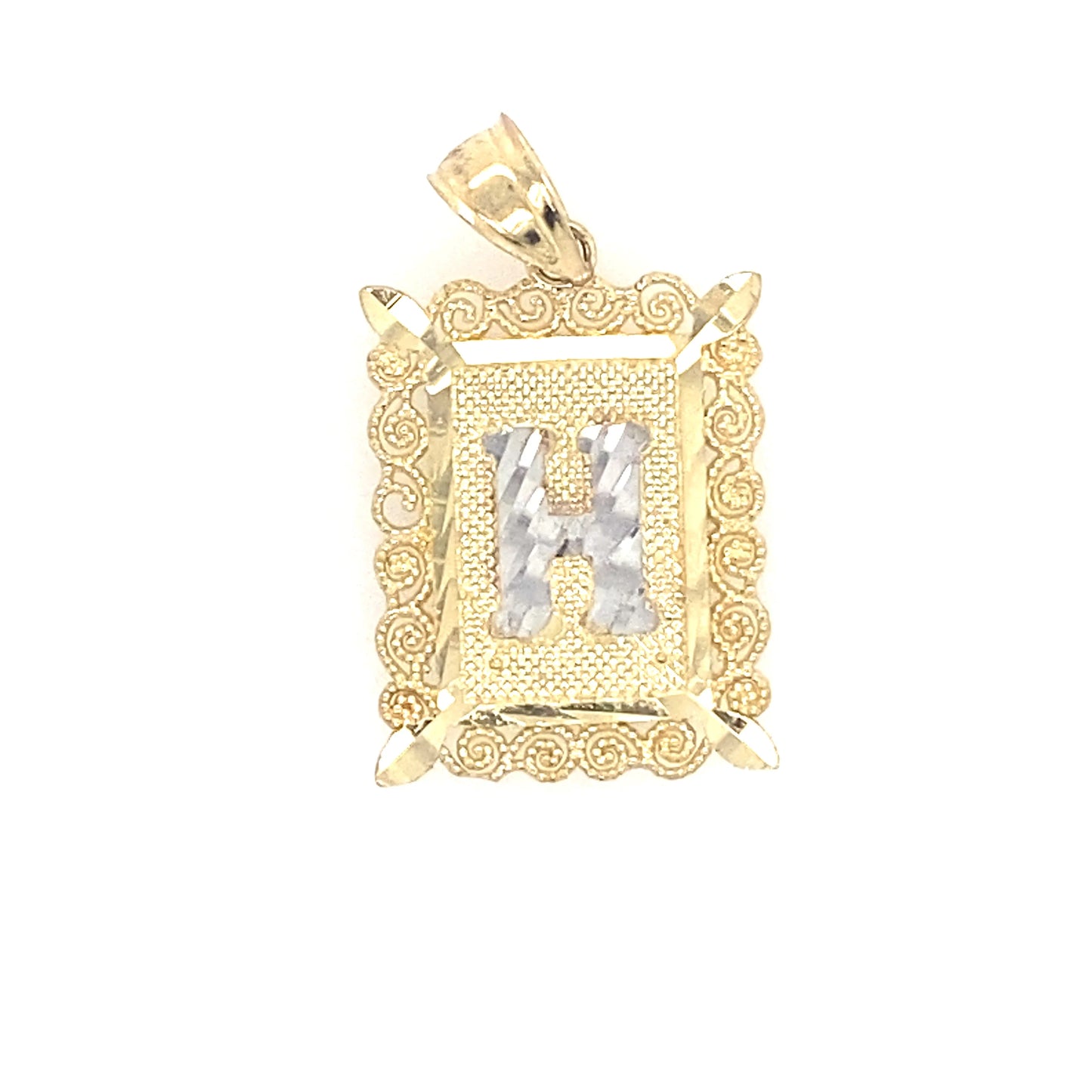 10K Initial Pendant "H"