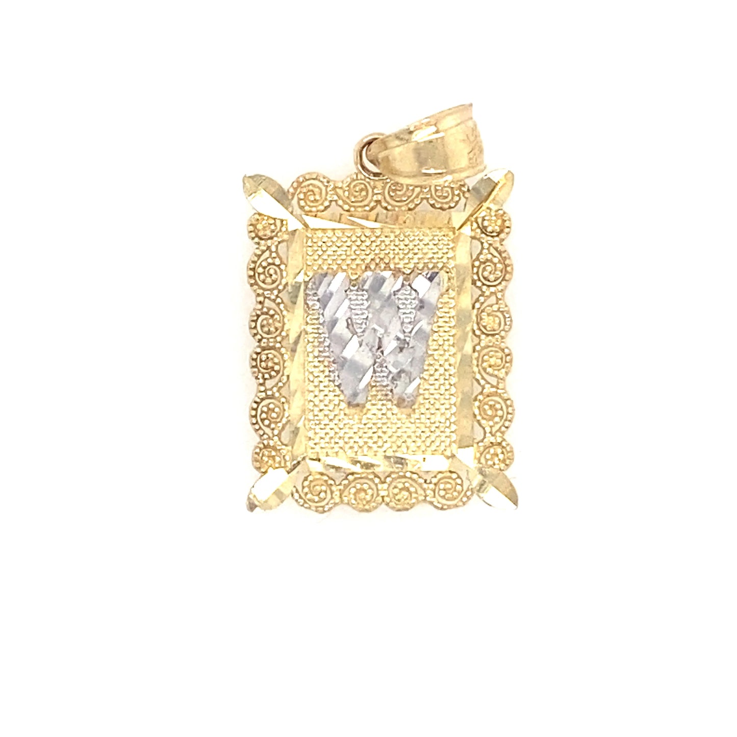 10K Initial Pendant "W"