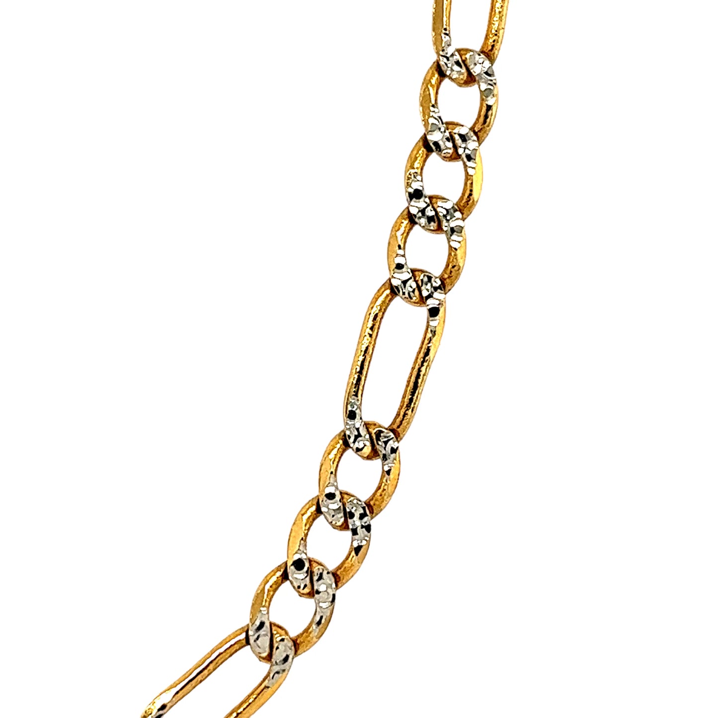 10k 4.3mm White Pave Figaro (20''=10.78gr)