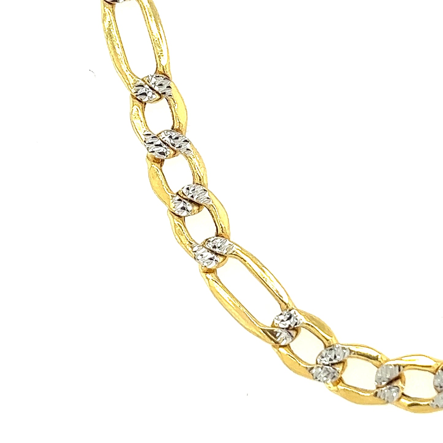 10k 5.2mm White Pave Hollow Figaro (20''=9.49gr)