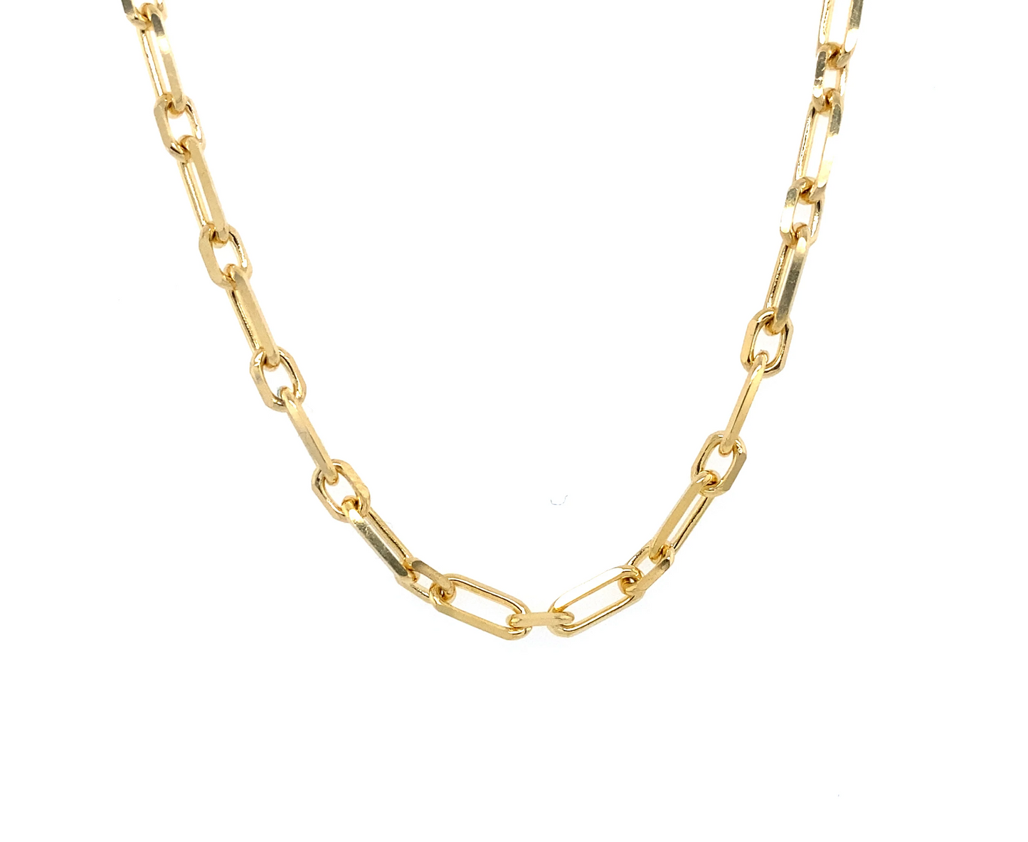 14k 3.5mm 1+1 Figaro-PaperClip Chain (20''=12.8gr)