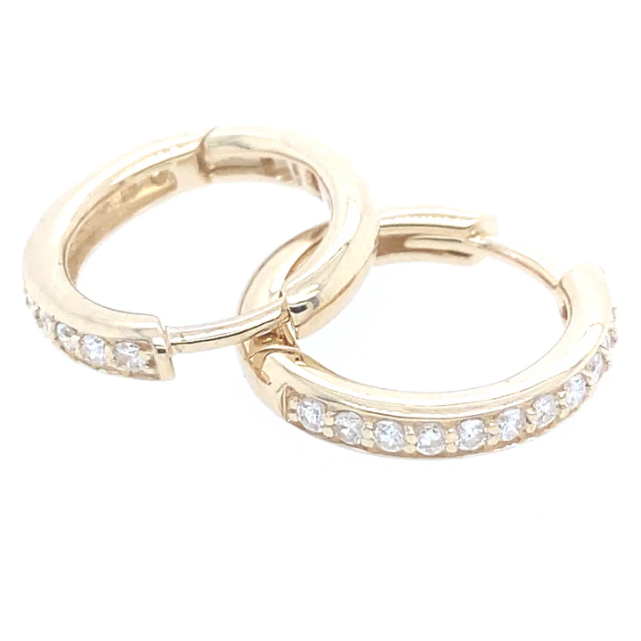 0.30Ct Diamond Hoop Earrings 14k YG