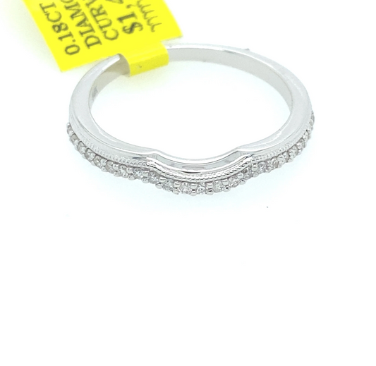 [Ring] 0.18Ct Diamond Curve Band 14k WG