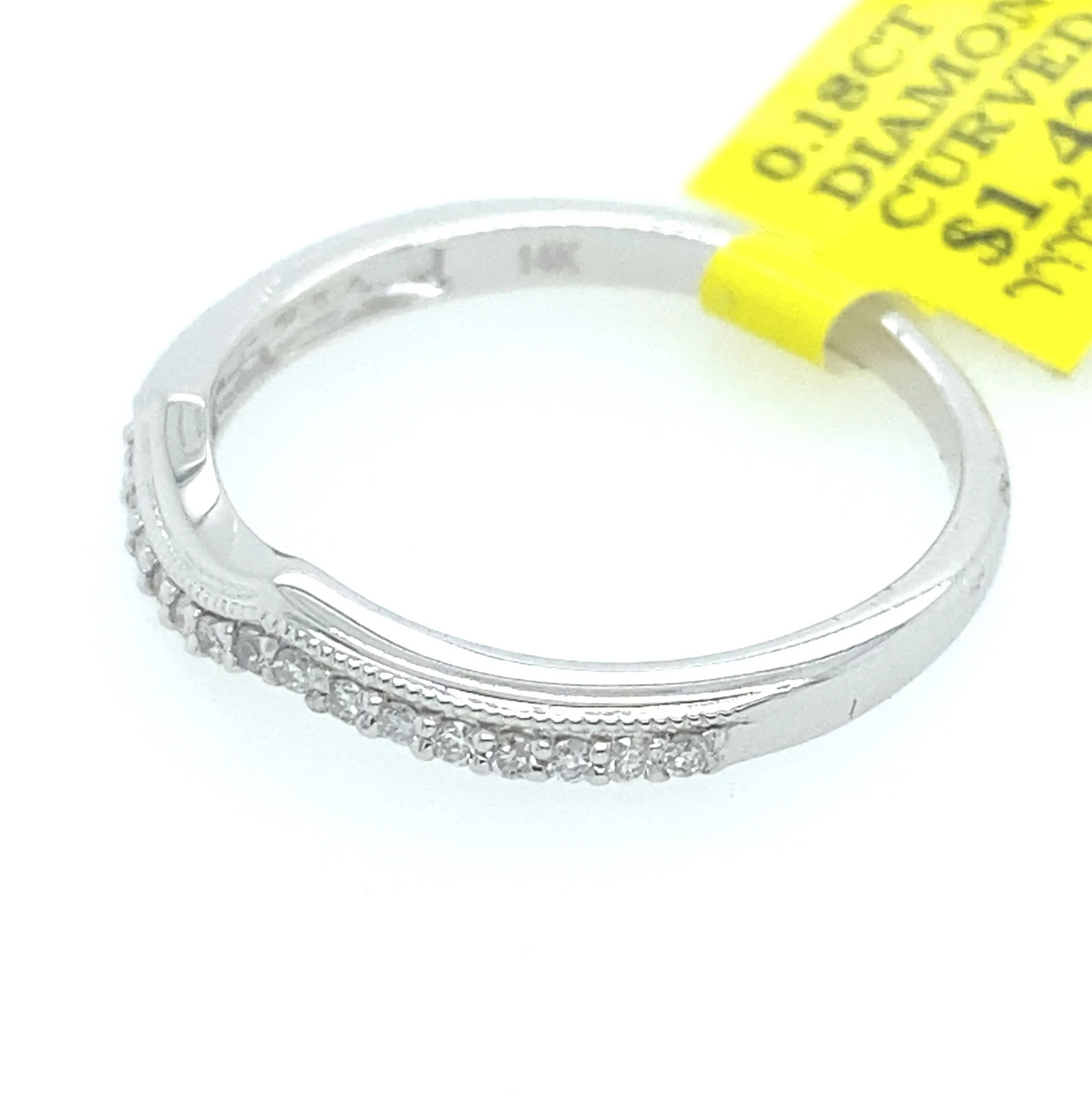 [Ring] 0.18Ct Diamond Curve Band 14k WG