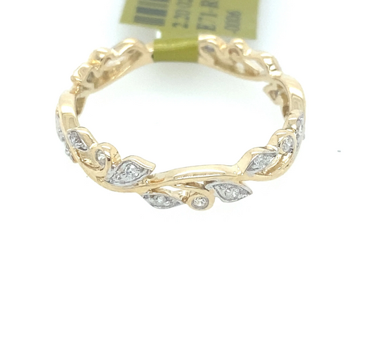 [Ring] 0.18Ct Diamond & Band 14k YG