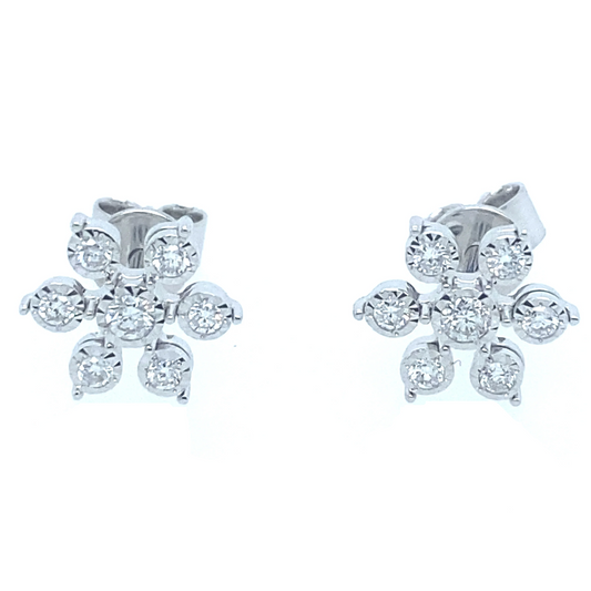 0.24Ct Diamond Stud Earrings 14k WG