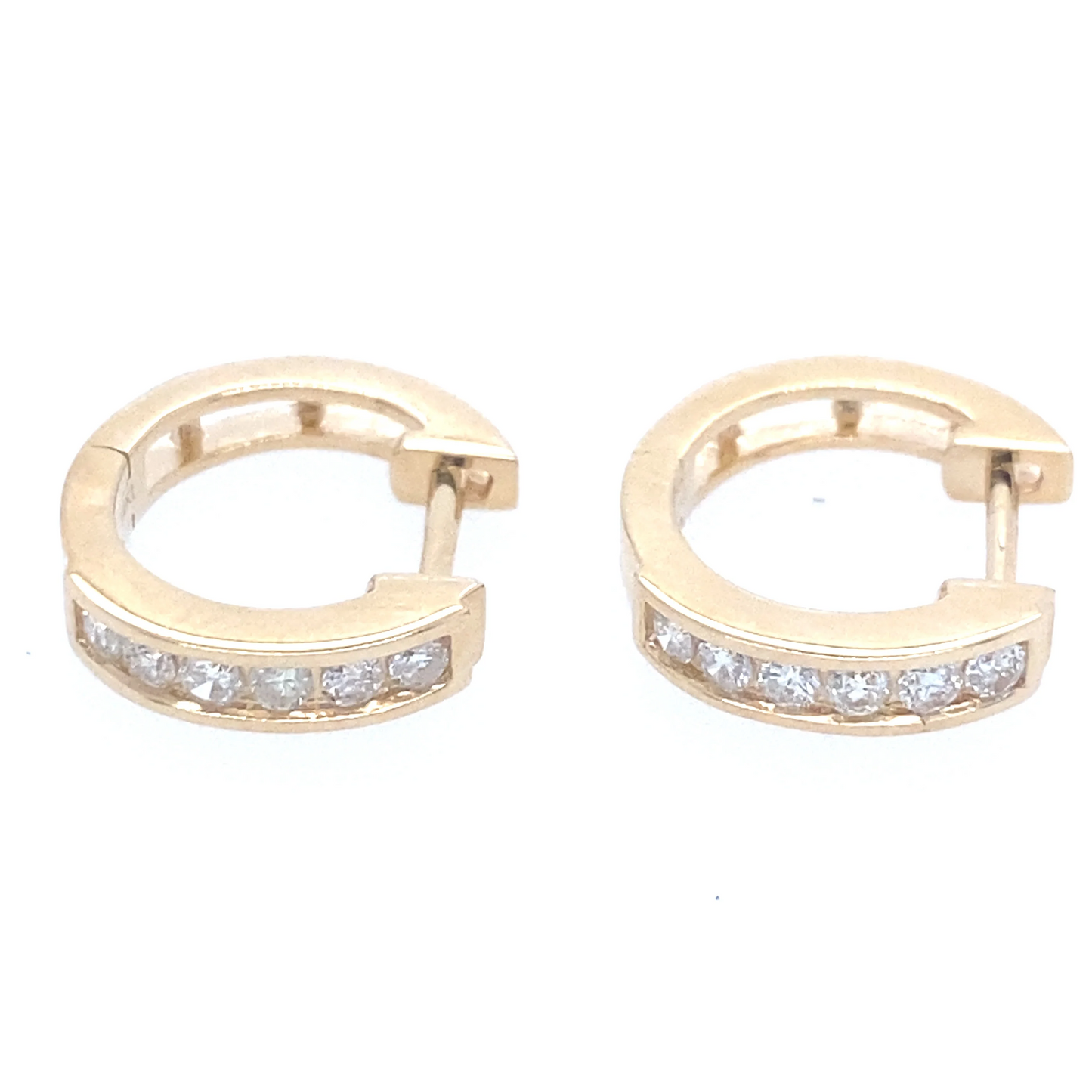0.25Ct Diamond Huggie Earrings 14k YG