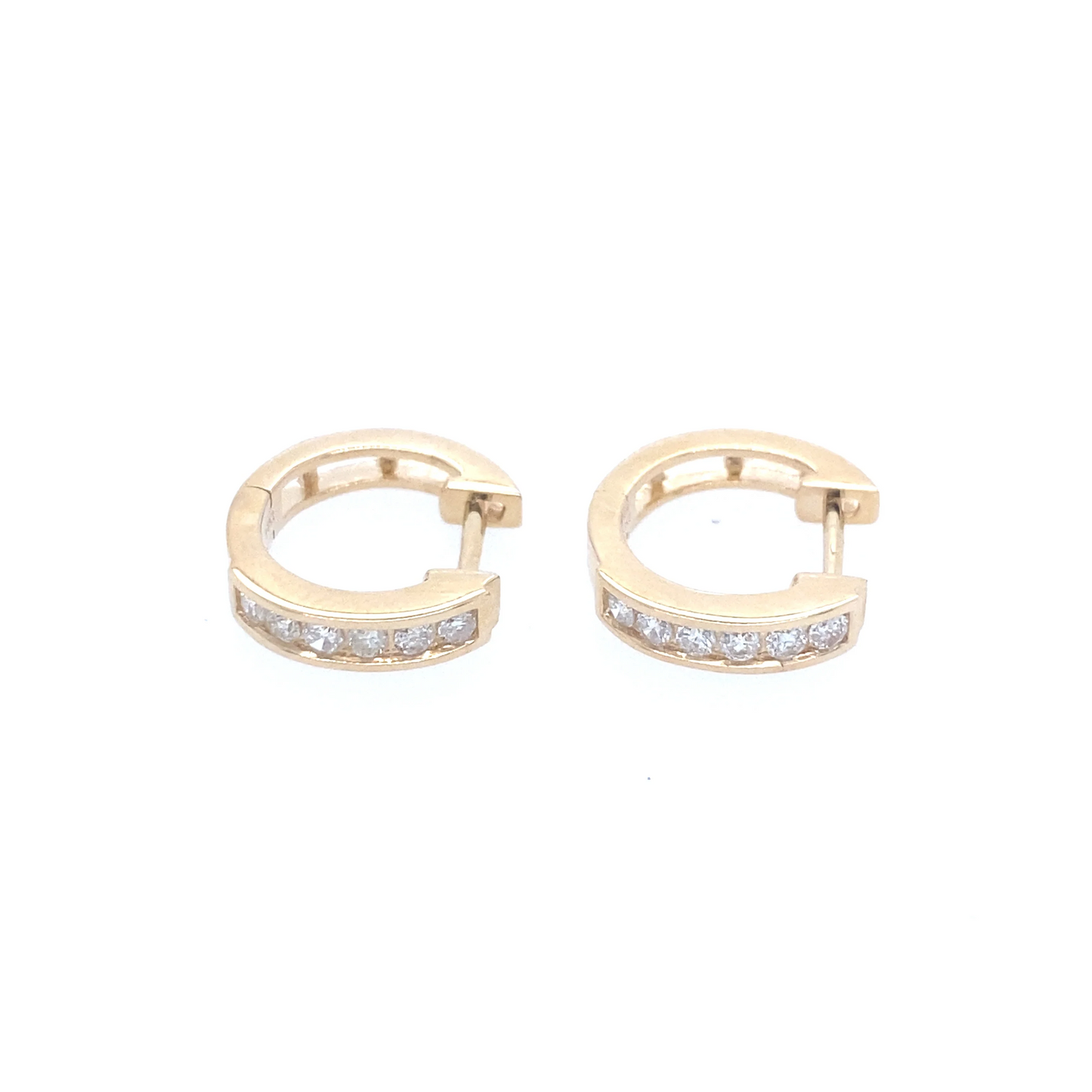 0.25Ct Diamond Huggie Earrings 14k YG