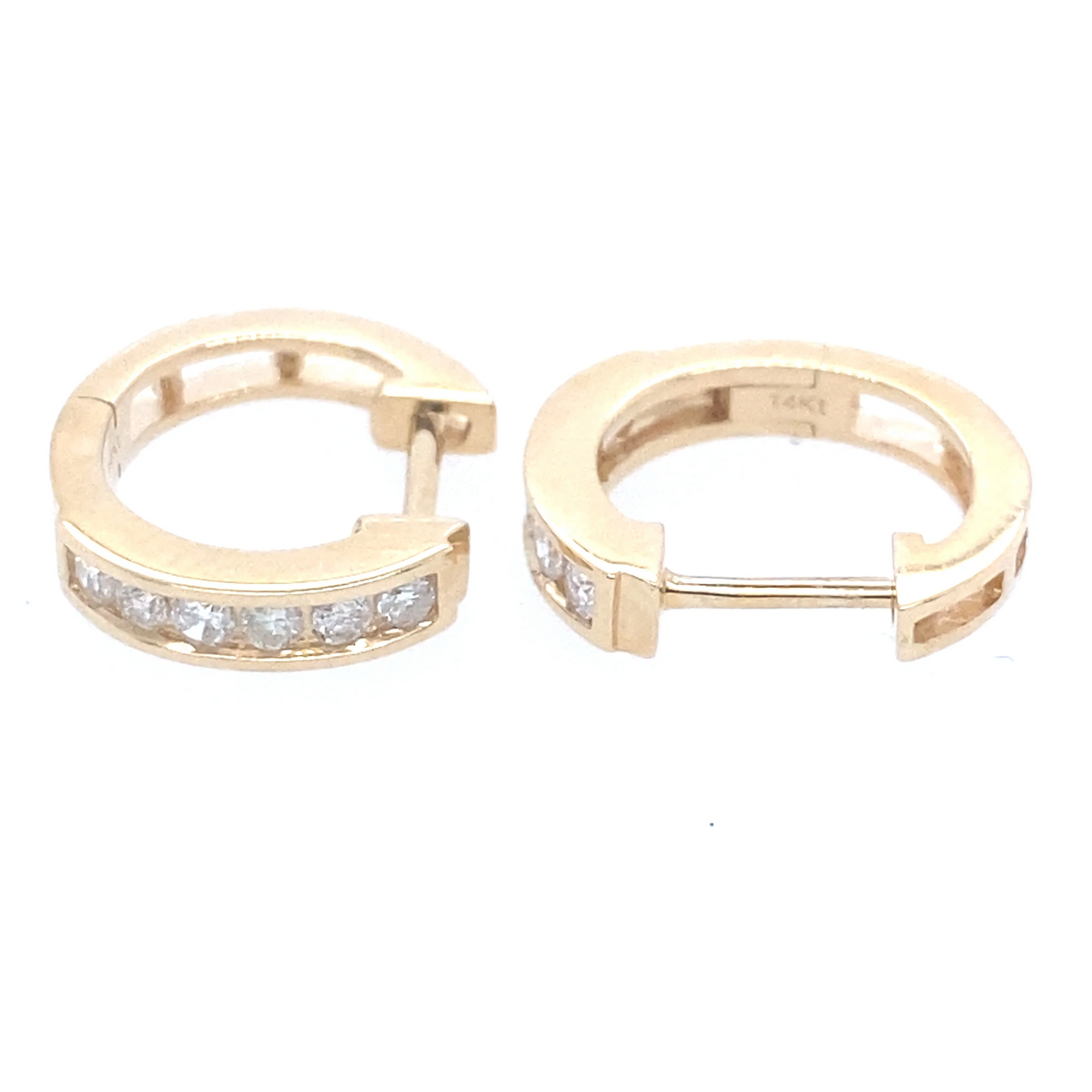 0.25Ct Diamond Huggie Earrings 14k YG