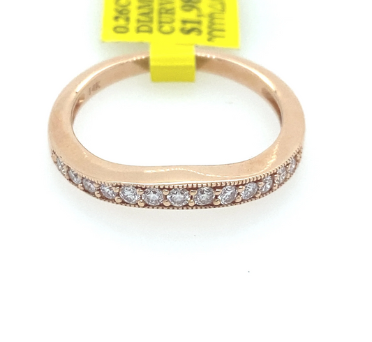[Ring] 0.26Ct VS Diamond Curve Band 14k RG