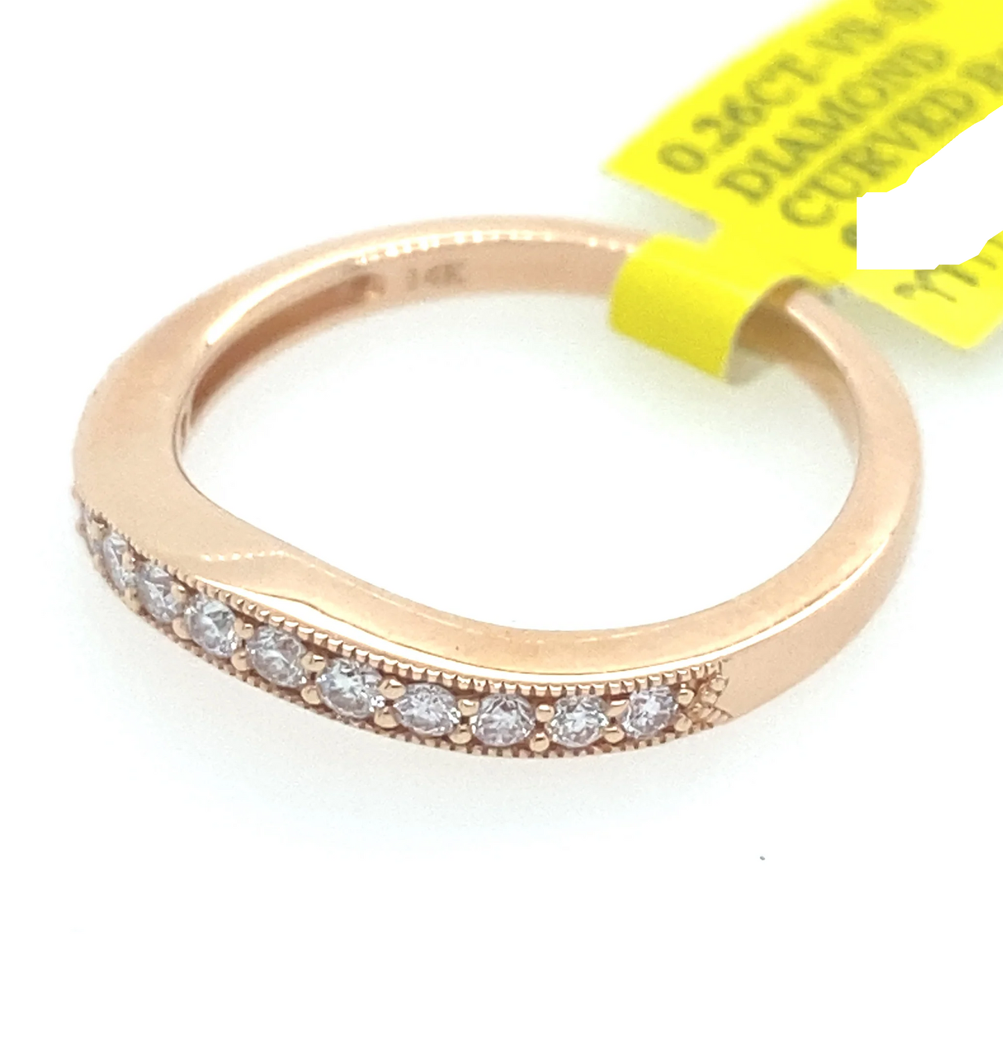 [Ring] 0.26Ct VS Diamond Curve Band 14k RG