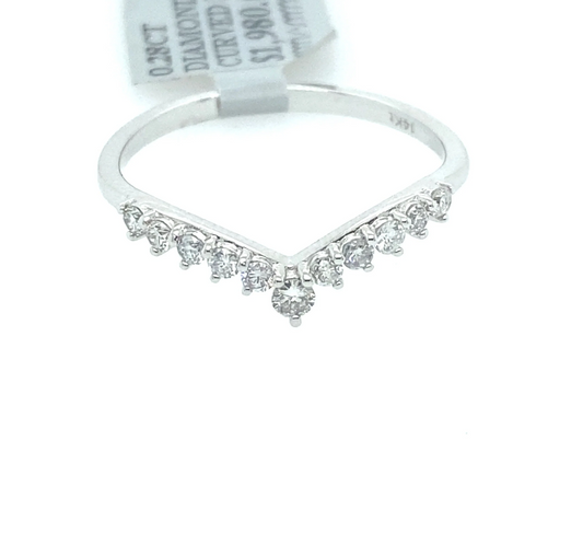 [Ring] 0.28Ct Diamond Curve Band 14k YG
