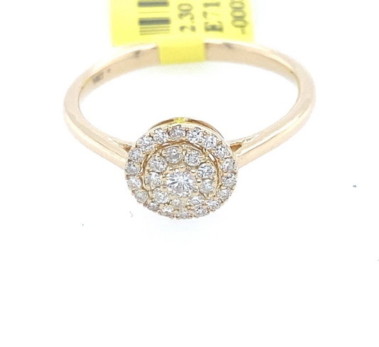 [Ring] 0.30Ct Diamond Cluster Ring 14k YG