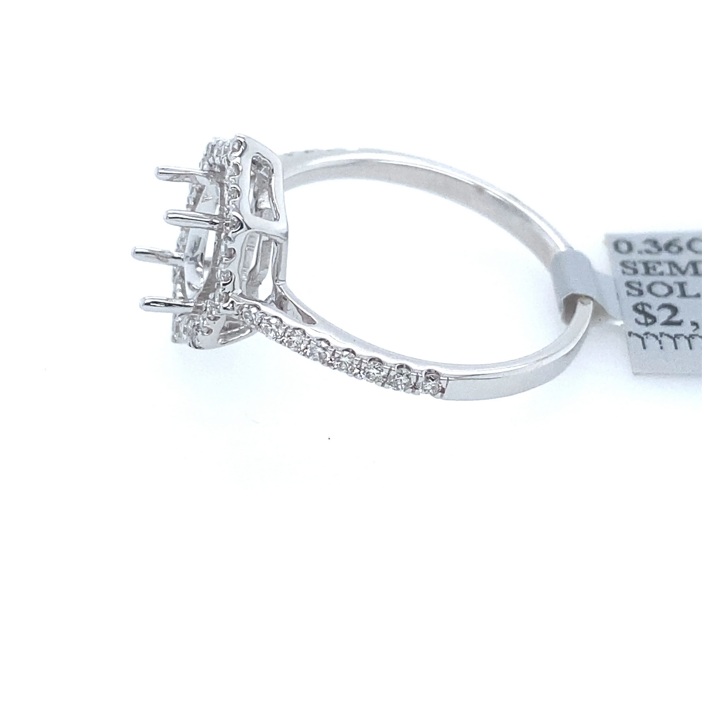 [Ring] 0.36Ct Diamond Oval Solitaire Semi-Mount Ring 14k WG