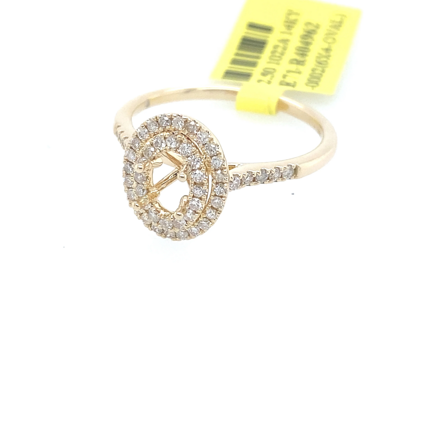 [Ring] 0.38Ct Diamond Oval Semi-Mount Ring 14k YG