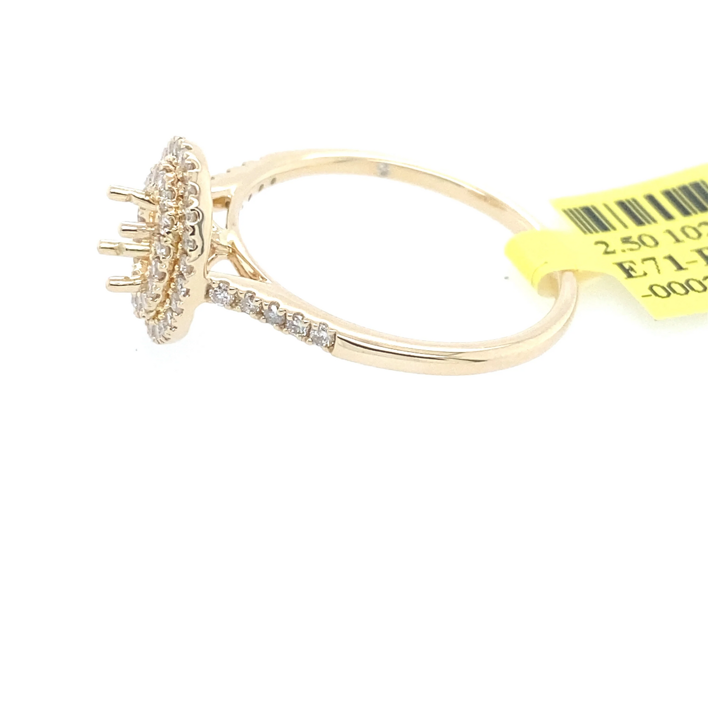 [Ring] 0.38Ct Diamond Oval Semi-Mount Ring 14k YG