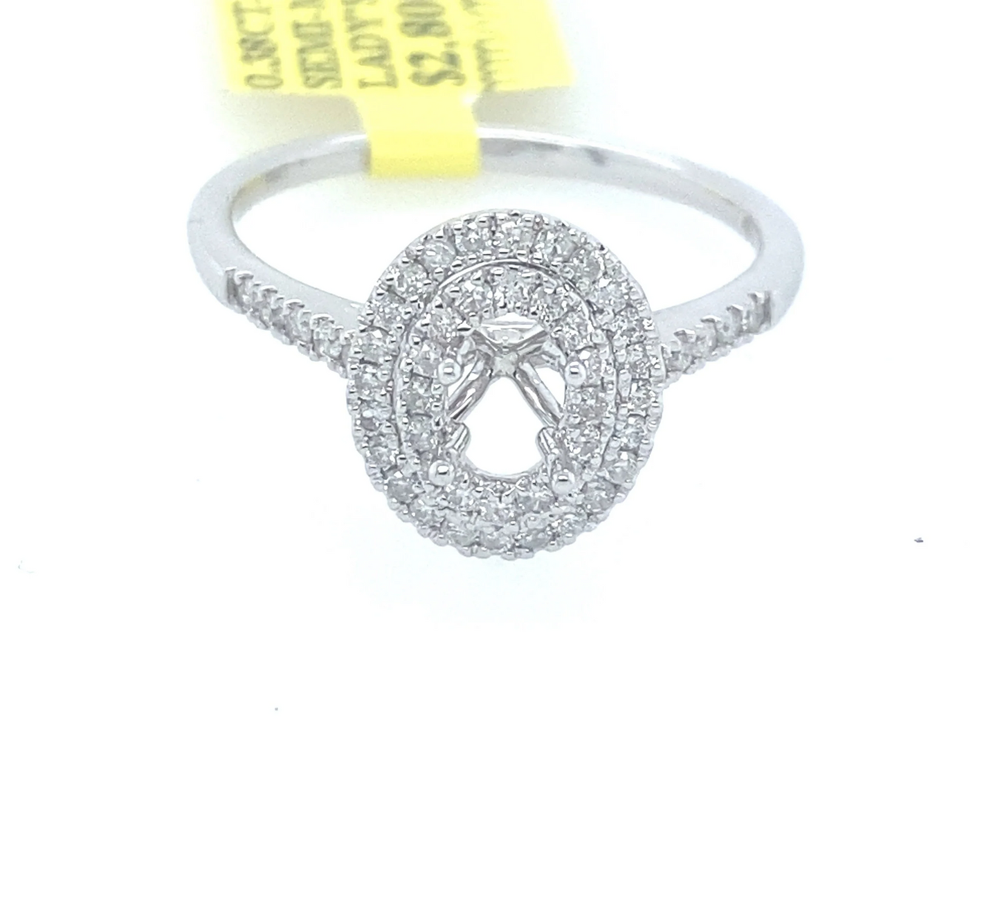 [Ring] 0.38Ct Diamond Oval Solitaire Semi-Mount Ring 14k WG