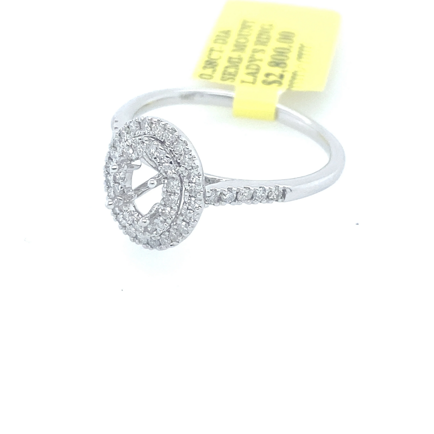 [Ring] 0.38Ct Diamond Oval Solitaire Semi-Mount Ring 14k WG