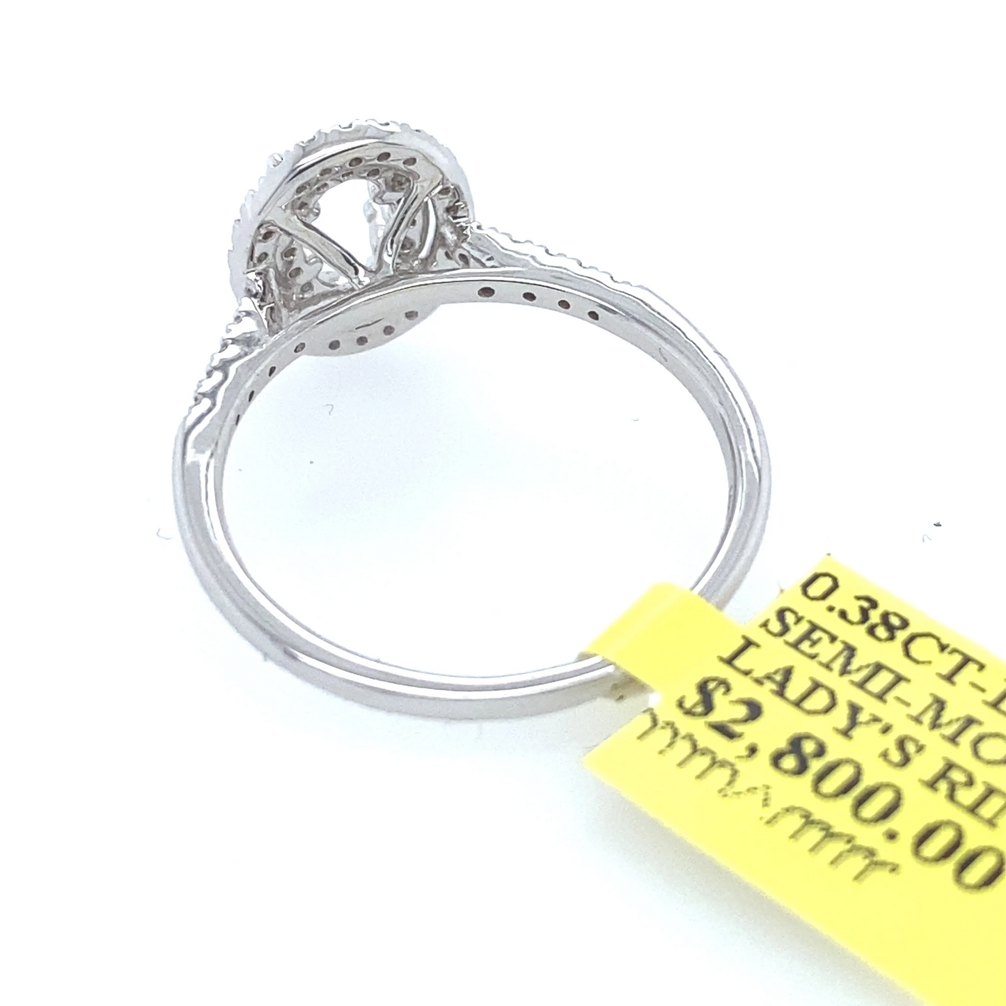 [Ring] 0.38Ct Diamond Oval Solitaire Semi-Mount Ring 14k WG