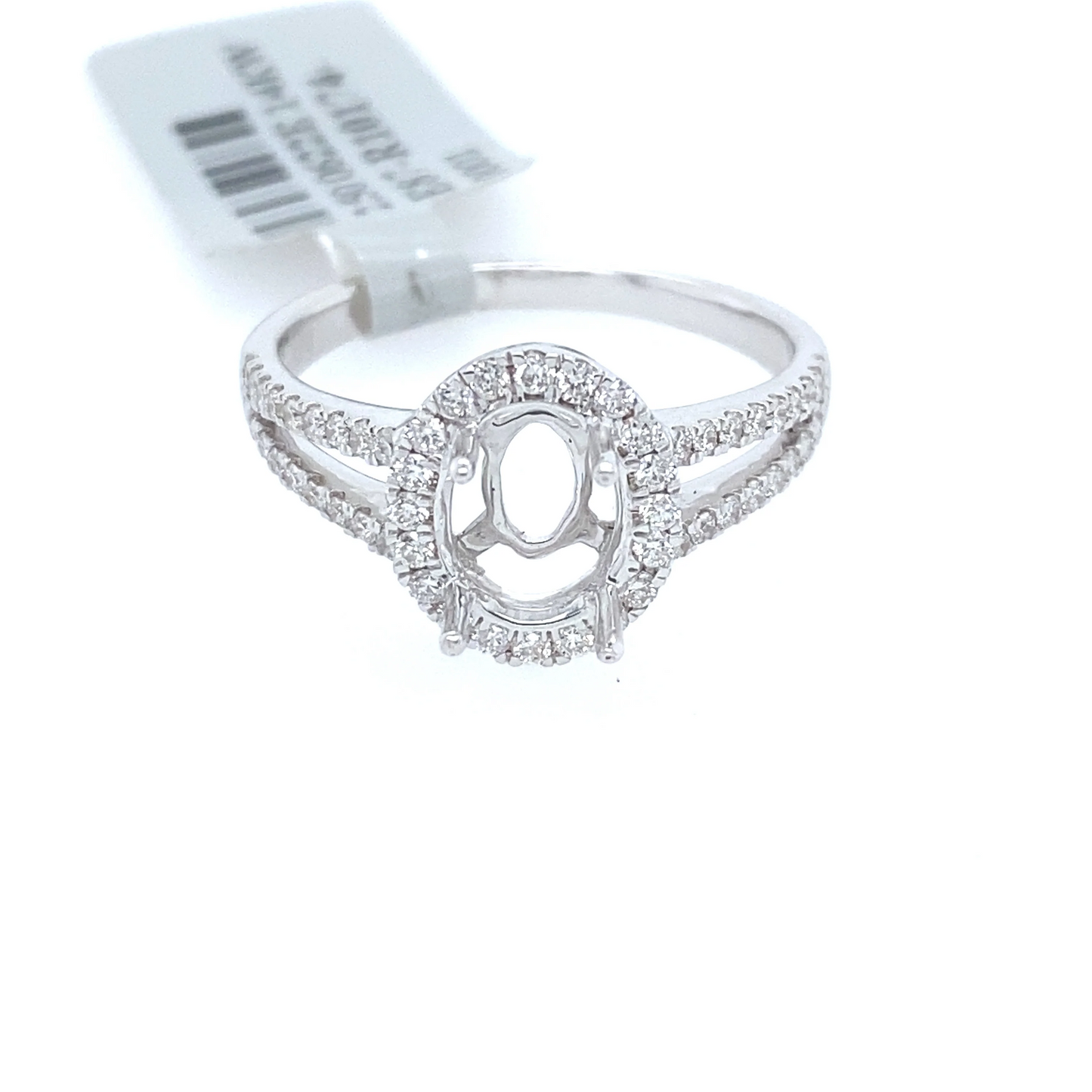 [Ring] 0.42Ct Diamond Oval Semi-Mount Ring 14k WG