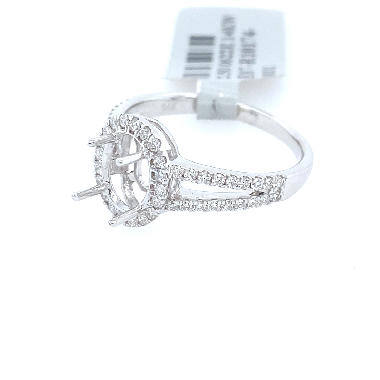[Ring] 0.42Ct Diamond Oval Semi-Mount Ring 14k WG