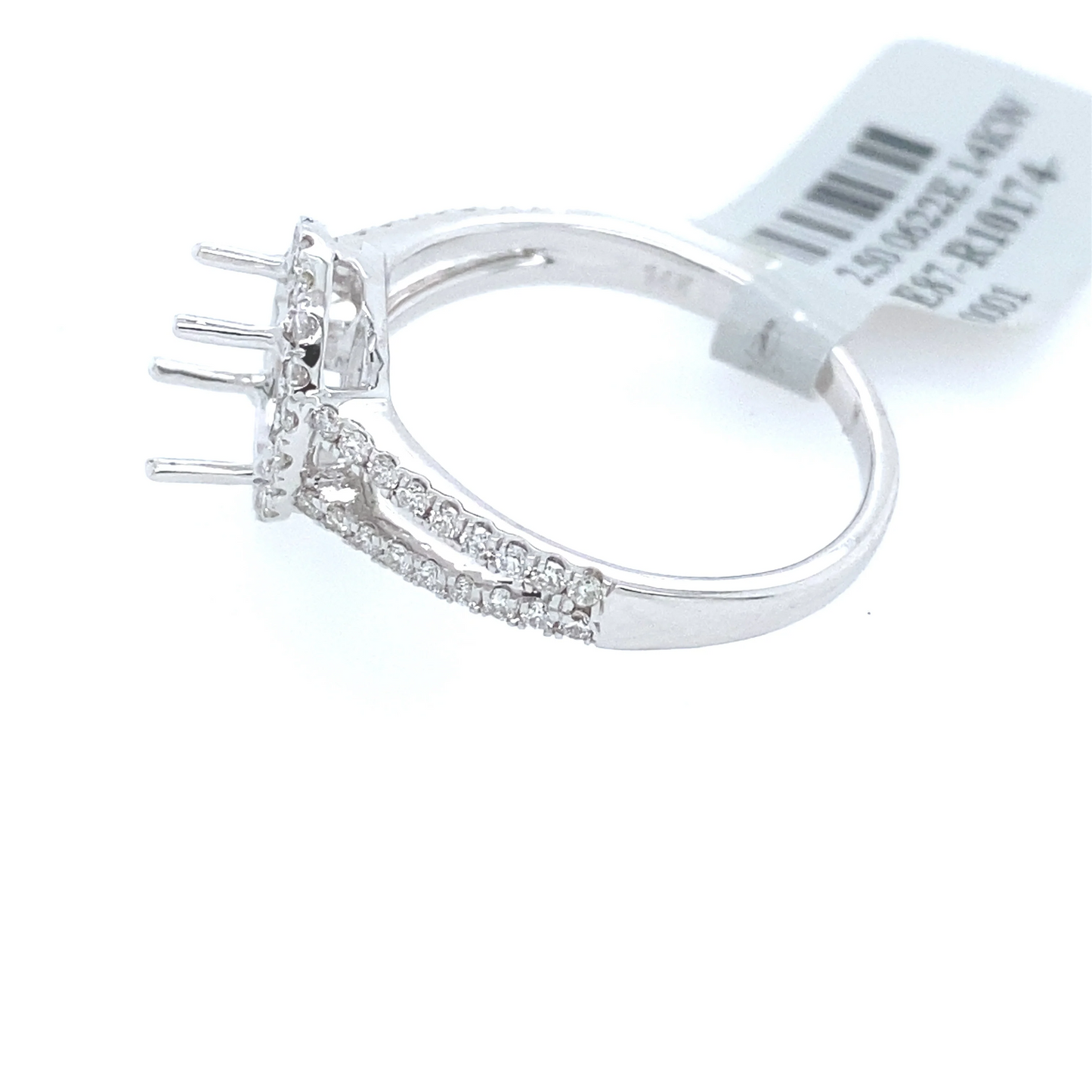 [Ring] 0.42Ct Diamond Oval Semi-Mount Ring 14k WG