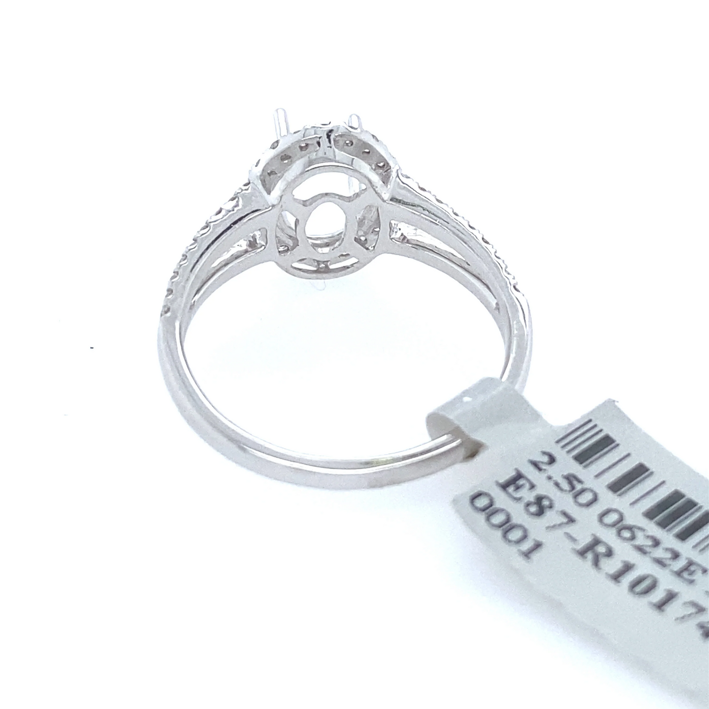 [Ring] 0.42Ct Diamond Oval Semi-Mount Ring 14k WG
