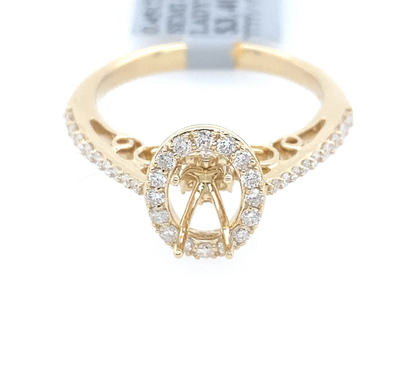 [Ring] 0.45Ct Diamond Oval Semi-Mount Ring 14k YG