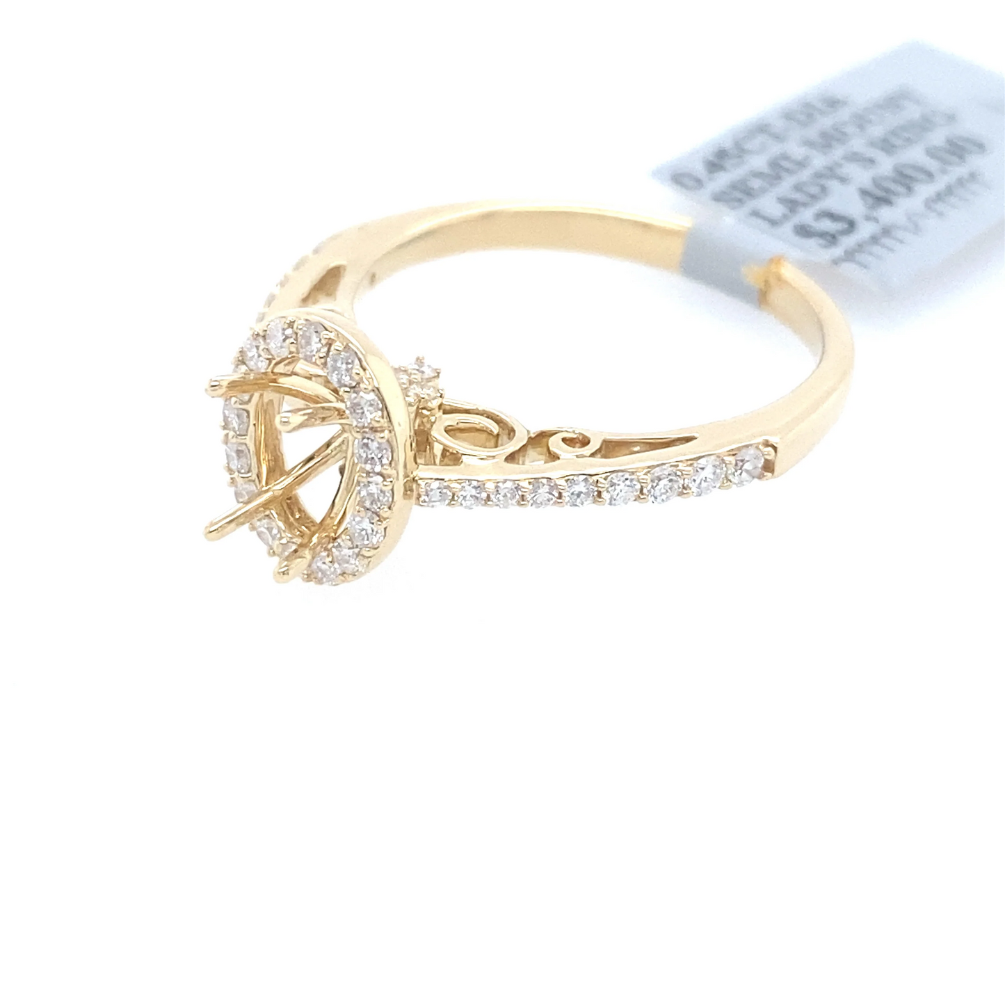 [Ring] 0.45Ct Diamond Oval Semi-Mount Ring 14k YG