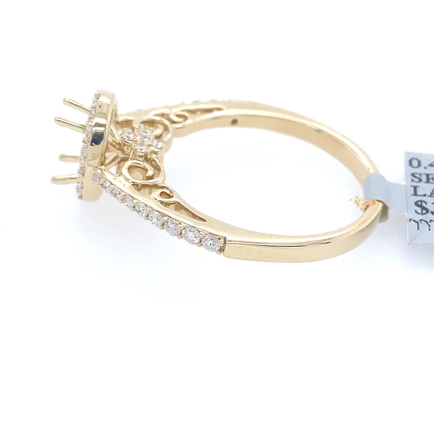 [Ring] 0.45Ct Diamond Oval Semi-Mount Ring 14k YG