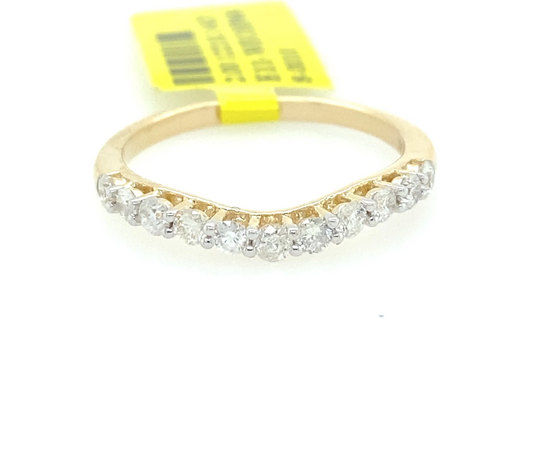 [Ring] 0.52Ct Diamond Curve Band 14k YG
