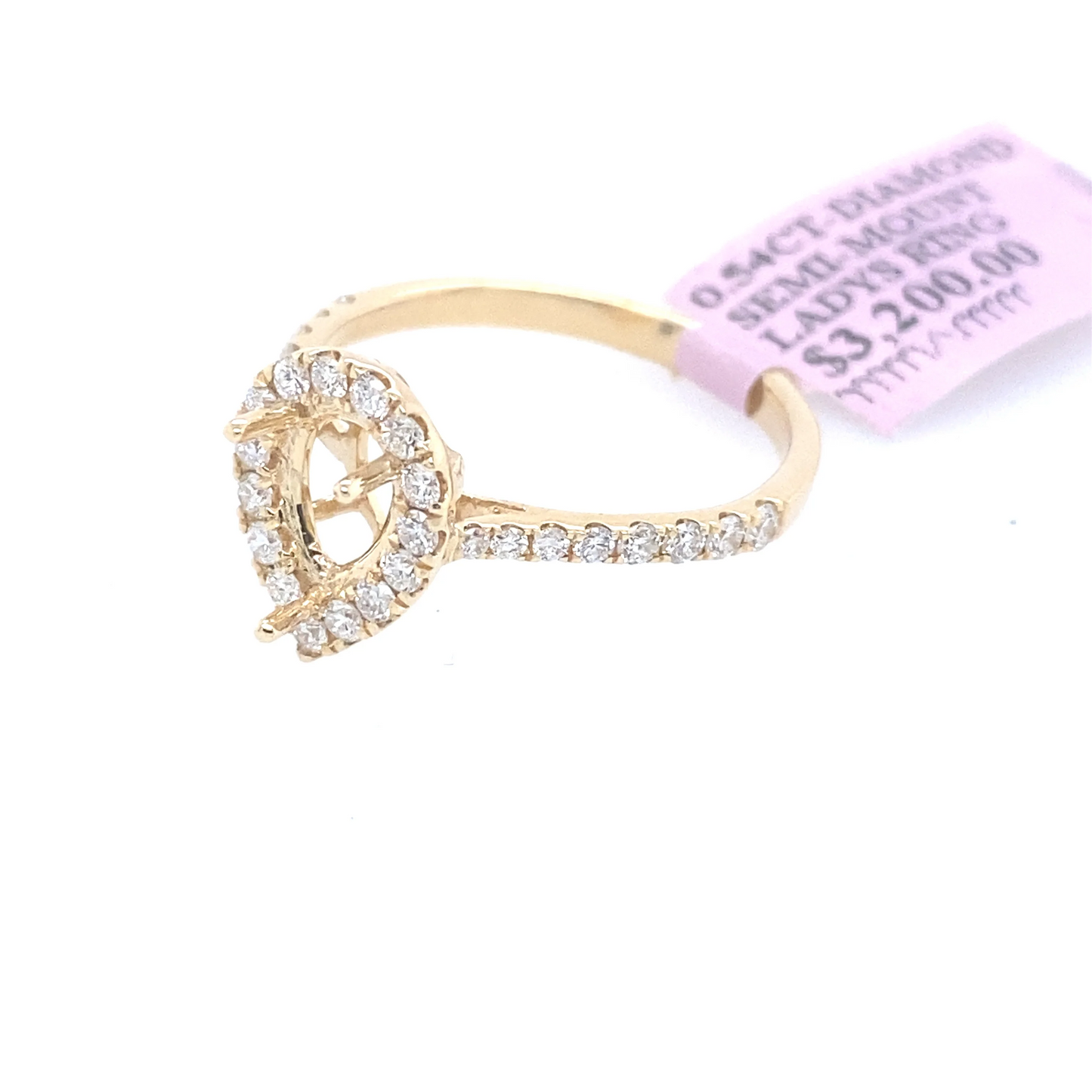 [Ring] 0.54Ct Diamond Pear Semi-Mount Ring 14k YG
