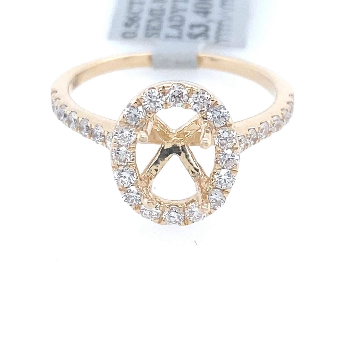 [Ring] 0.56Ct Diamond Oval Semi-Mount Ring 14k YG
