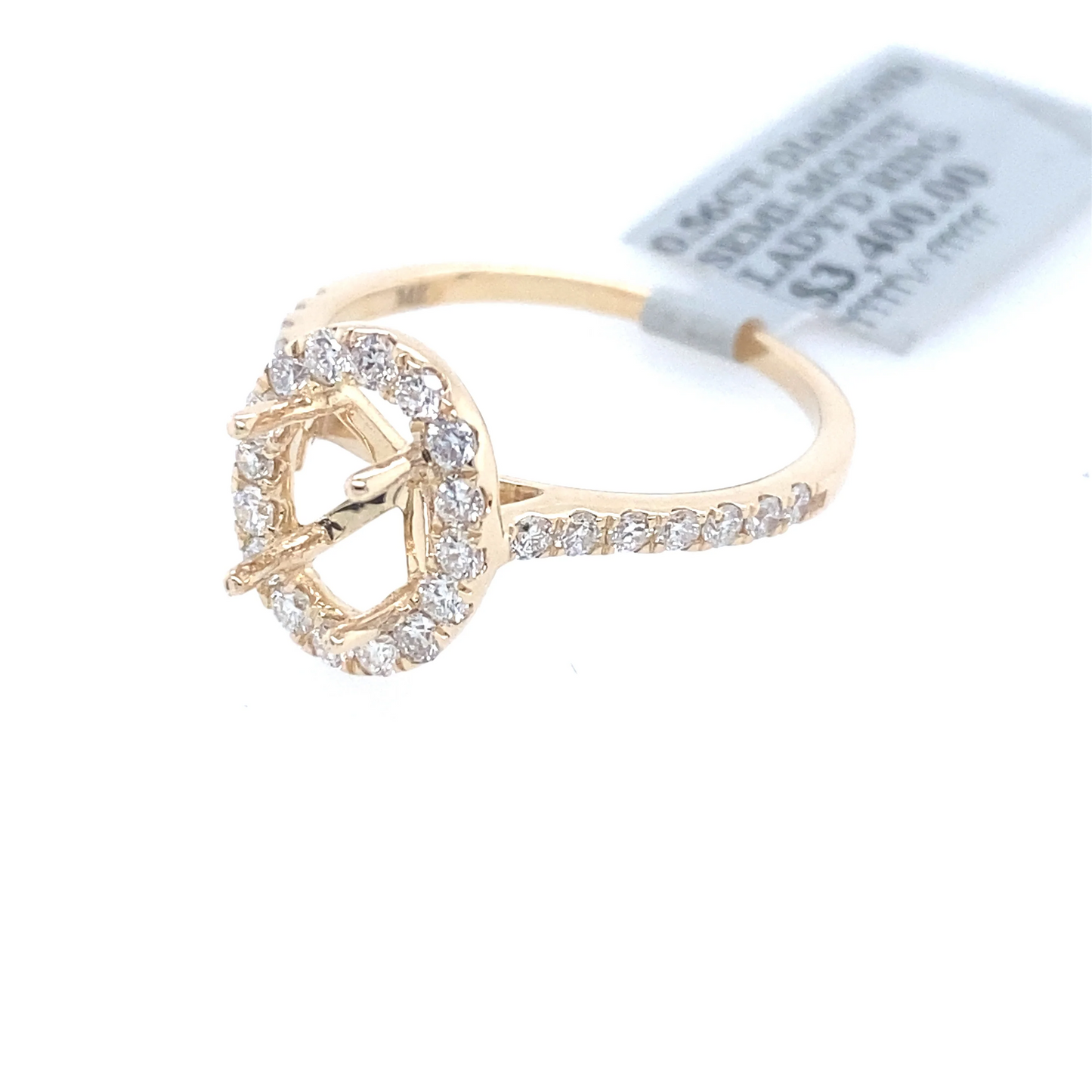 [Ring] 0.56Ct Diamond Oval Semi-Mount Ring 14k YG