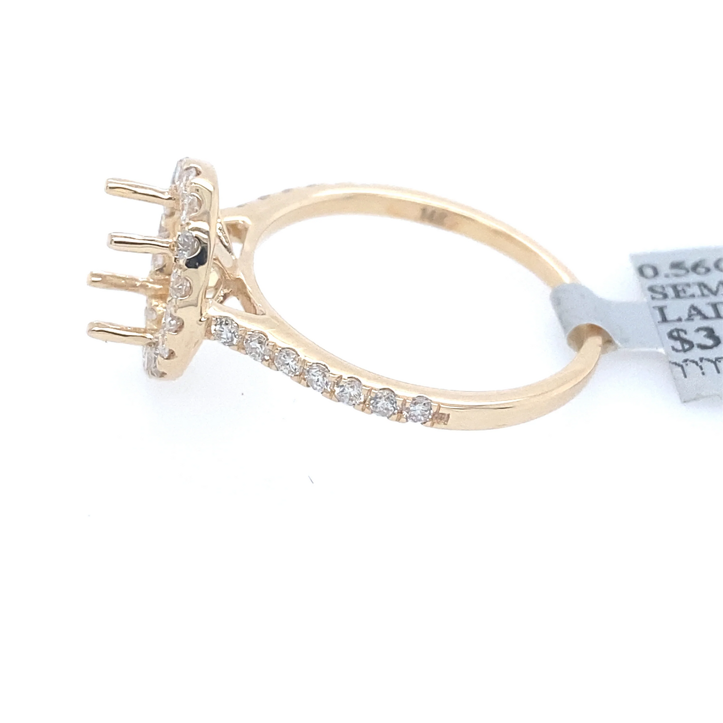 [Ring] 0.56Ct Diamond Oval Semi-Mount Ring 14k YG