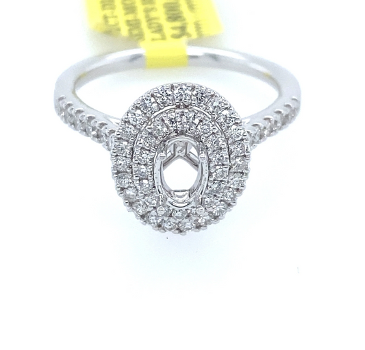 [Ring] 0.62Ct VS Diamond Oval Semi-Mount Ring 14k WG