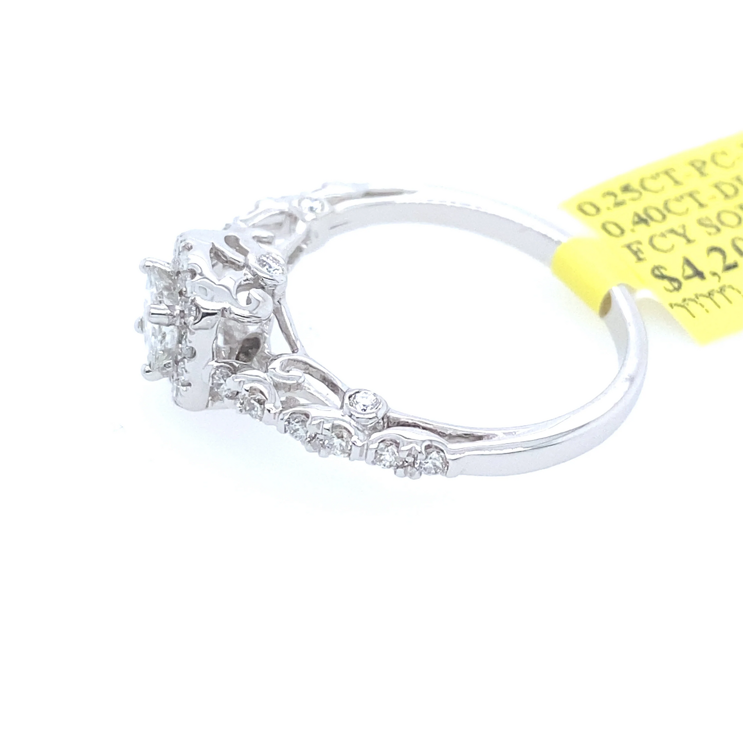 [Ring] 0.65Ct Princess Cut Diamond Solitaire Ring 14k WG