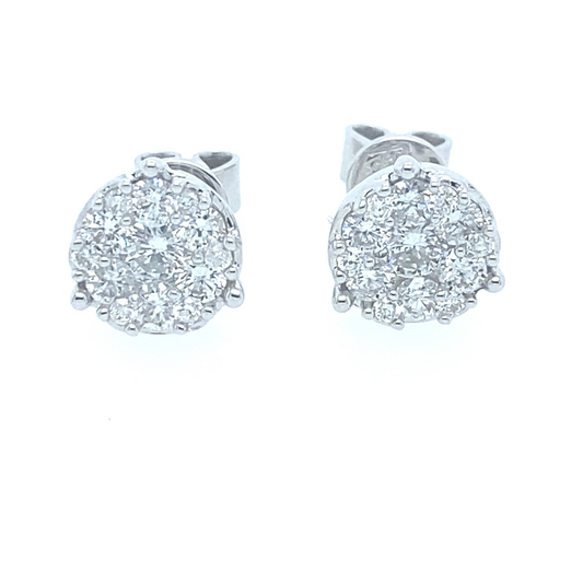 0.72Ct Diamond Stud Earrings 14k WG