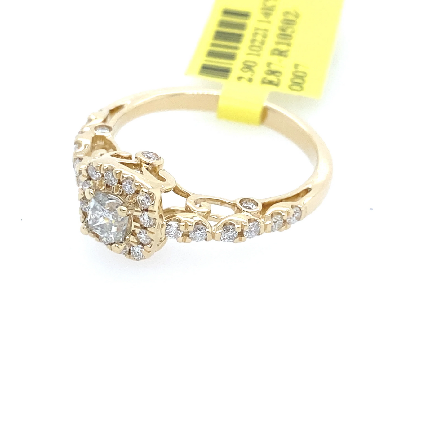 [Ring] 0.72Ct Princess Cut Diamond Solitaire Ring 14k YG