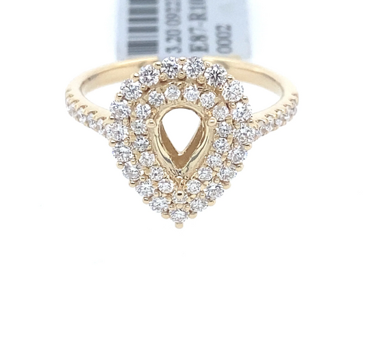 [Ring] 0.74Ct Diamond Oval Semi-Mount Ring 14k YG