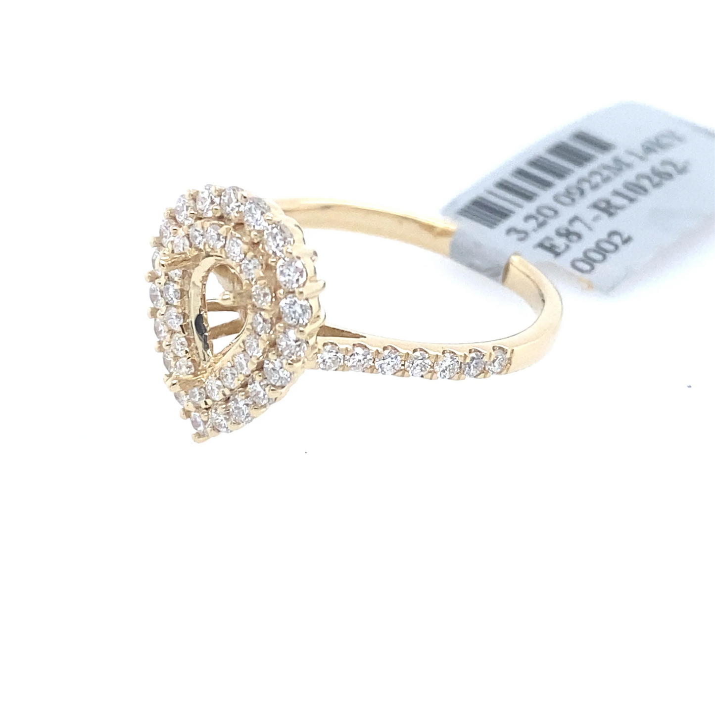 [Ring] 0.74Ct Diamond Oval Semi-Mount Ring 14k YG