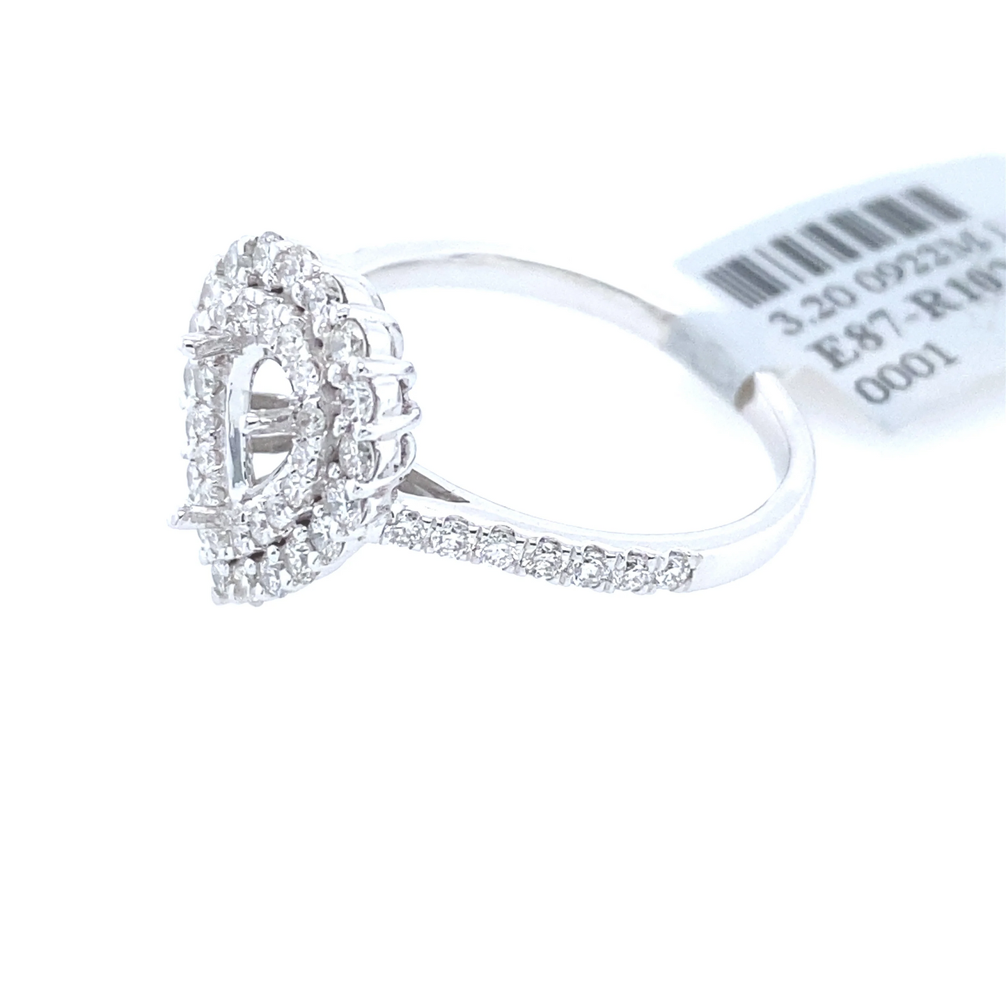 [Ring] 0.74Ct Diamond Pear Semi-Mount Ring 14k WG