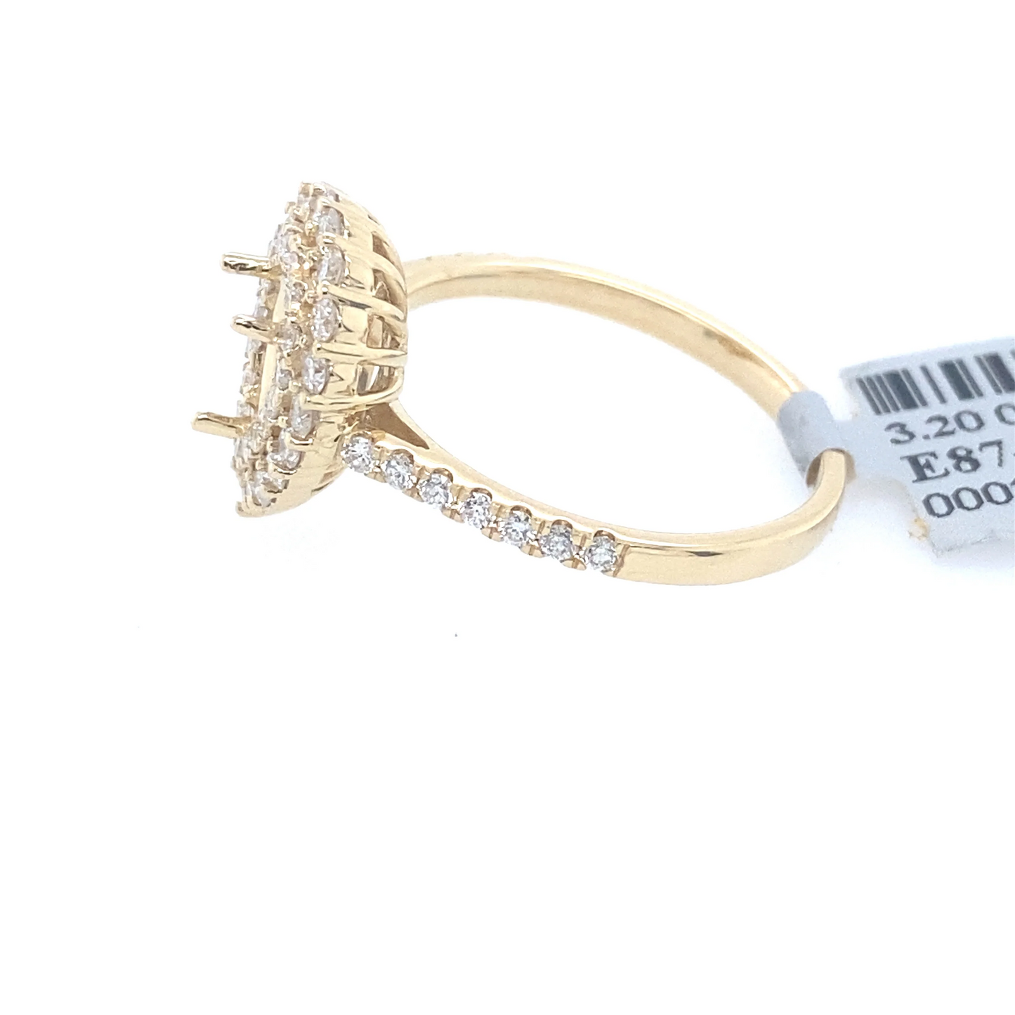 [Ring] 0.74Ct Diamond Oval Semi-Mount Ring 14k YG