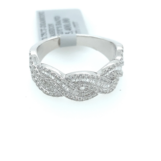 [Ring] 0.75Ct Diamond Braided Ring 14k WG