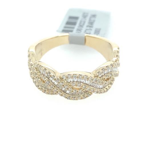 [Ring] 0.75Ct Diamond Braided Ring 14k YG