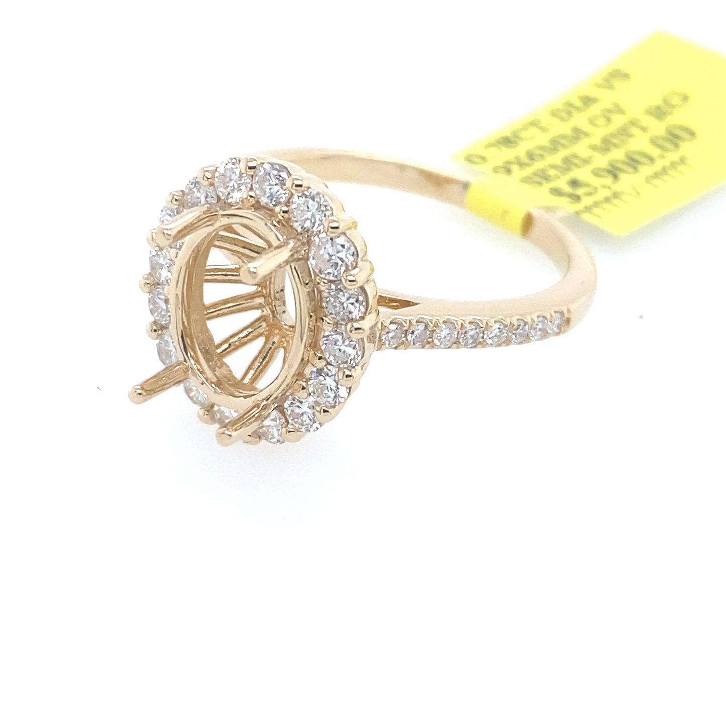 [Ring] 0.78Ct Diamond Oval Semi-Mount Ring 14k YG