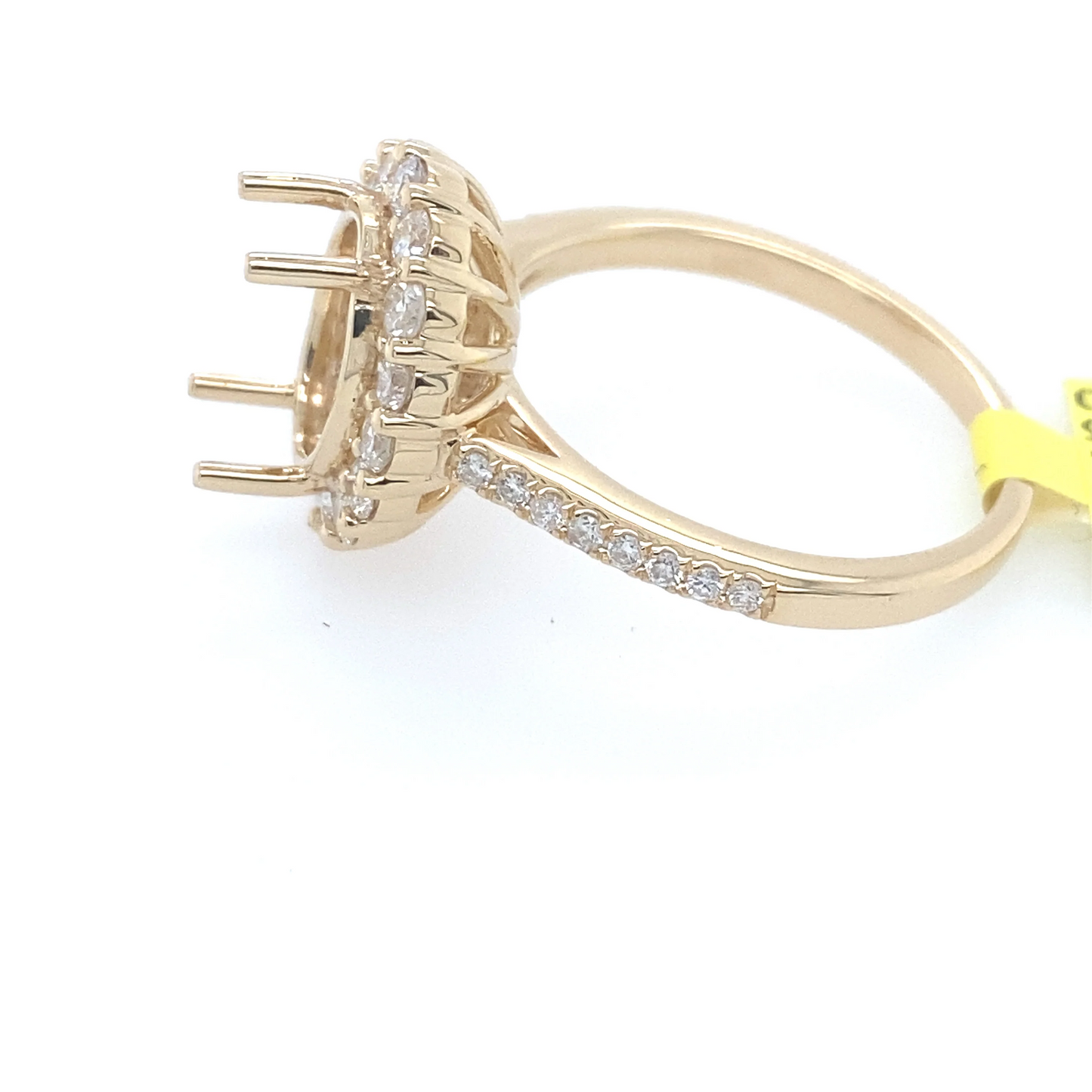 [Ring] 0.78Ct Diamond Oval Semi-Mount Ring 14k YG