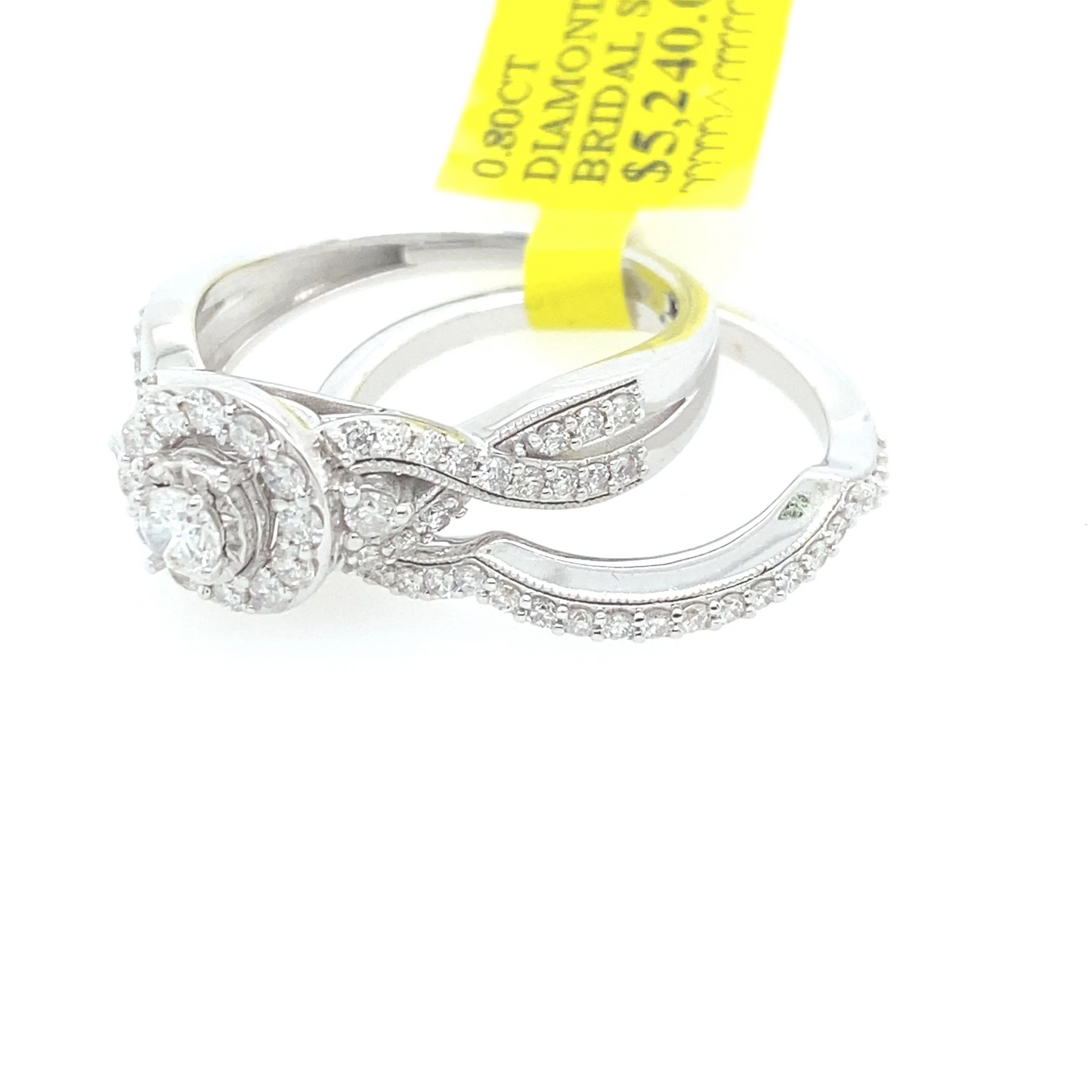 [Ring] 0.80Ct Diamond Bridal Set Ring 14k WG